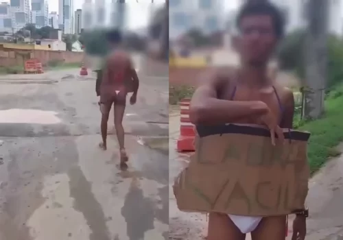 Traficantes obrigam suspeito de roubo a usar calcinha fio-dental: ‘ladrão, vacilão’